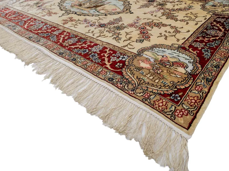 China Seide Teppich 95x153cm - Orientteppich - hellbeige