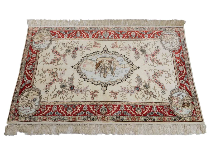 China Seide Teppich 95x153cm - Orientteppich - hellbeige