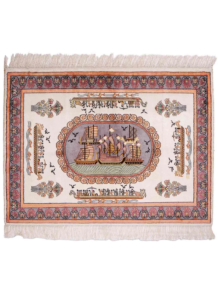 China Seide Teppich 91x123cm - Orientteppich - beige