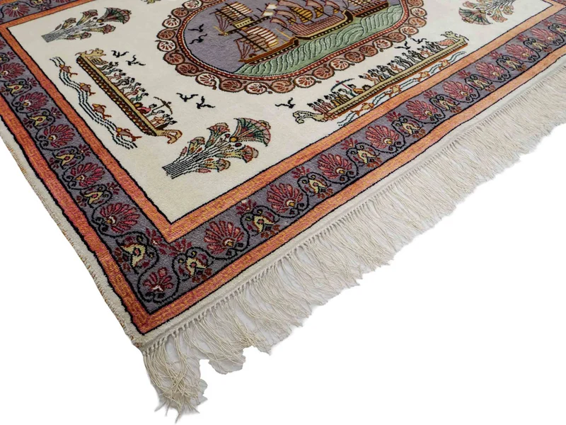 China Seide Teppich 91x123cm - Orientteppich - beige