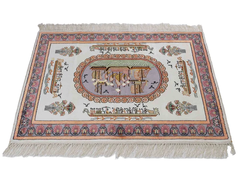China Seide Teppich 91x123cm - Orientteppich - beige