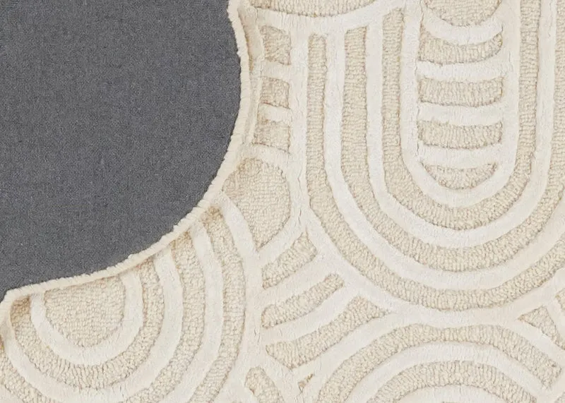 Circle Maze · Handgetuftet – Beige, 120x180 cm