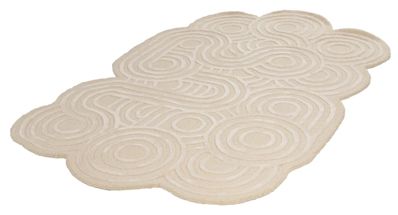 Circle Maze · Handgetuftet – Beige, 120x180 cm