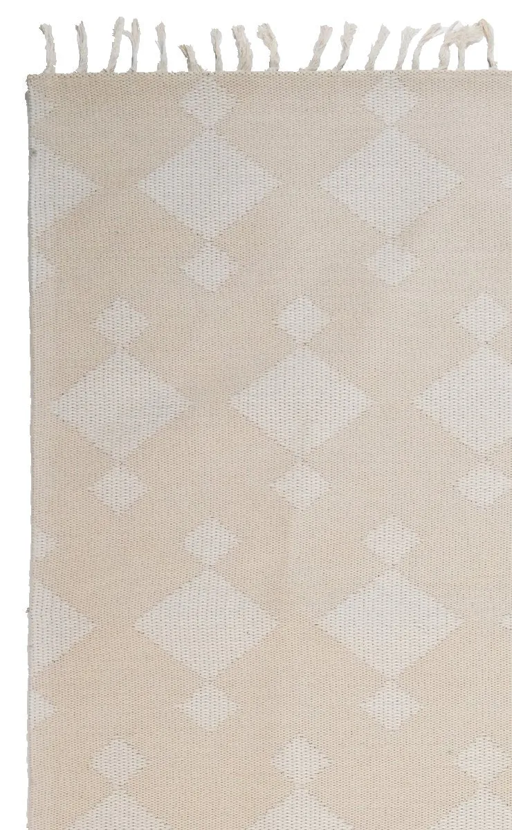 Dhurrie · Handgewebt – Beige, 200x290 cm