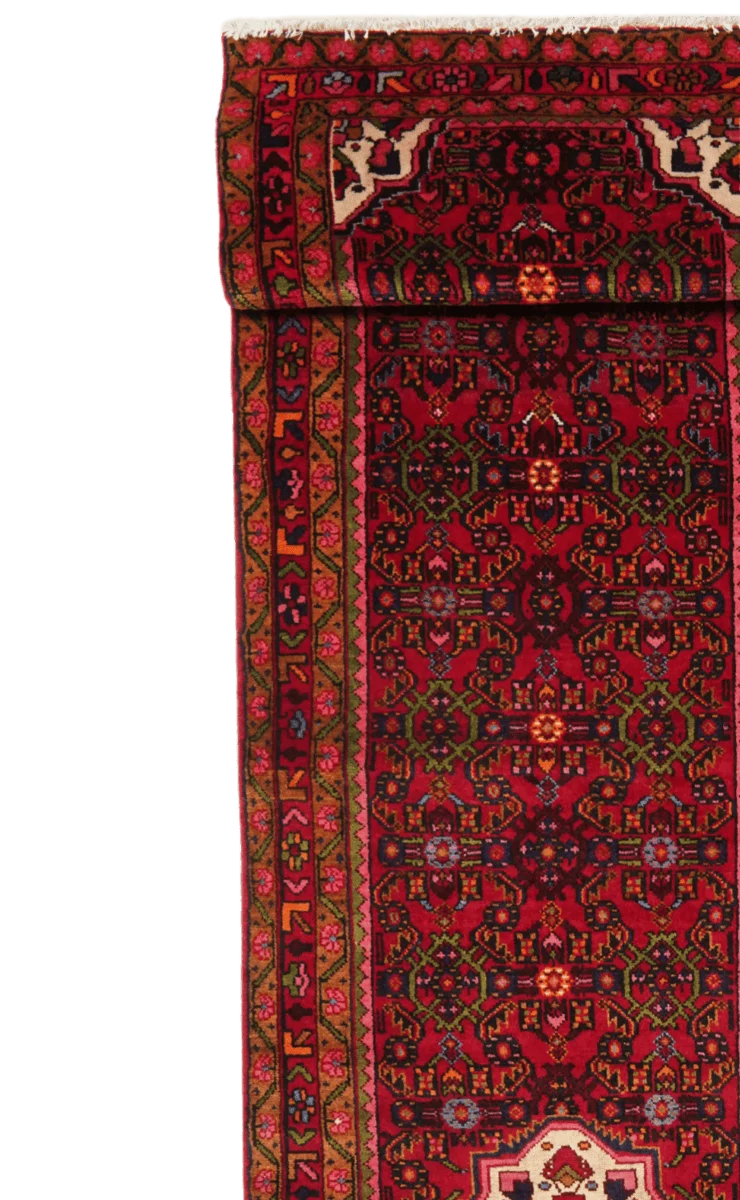 Hosseinabad · Handgeknüpft – Rot, 434x92 cm