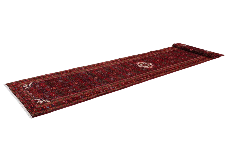Hosseinabad · Handgeknüpft – Rot, 434x92 cm