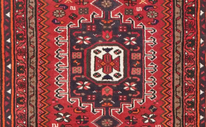 Khamseh · Handgeknüpft – Rot, 579x80 cm