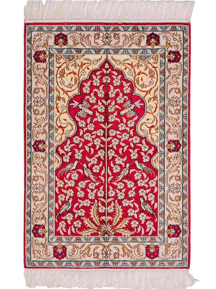China Seide Teppich 58x89cm - Orientteppich - hellrot