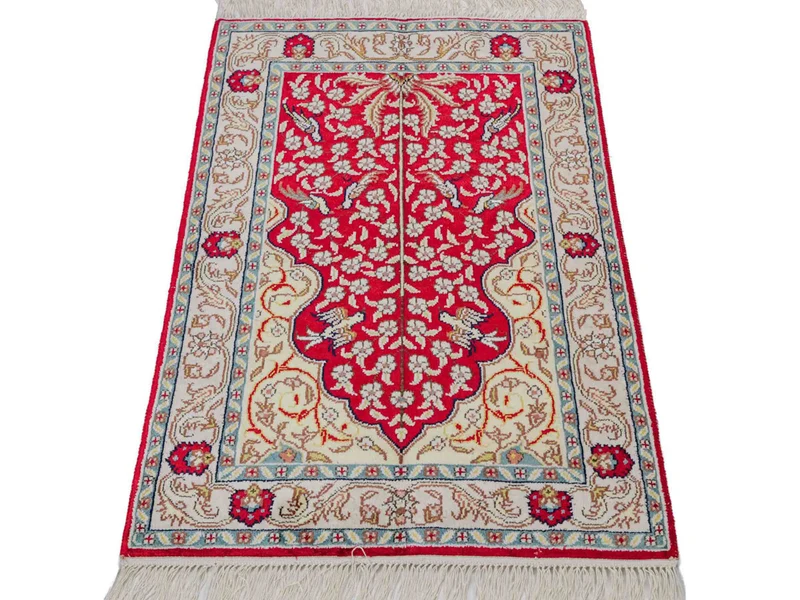 China Seide Teppich 58x89cm - Orientteppich - hellrot