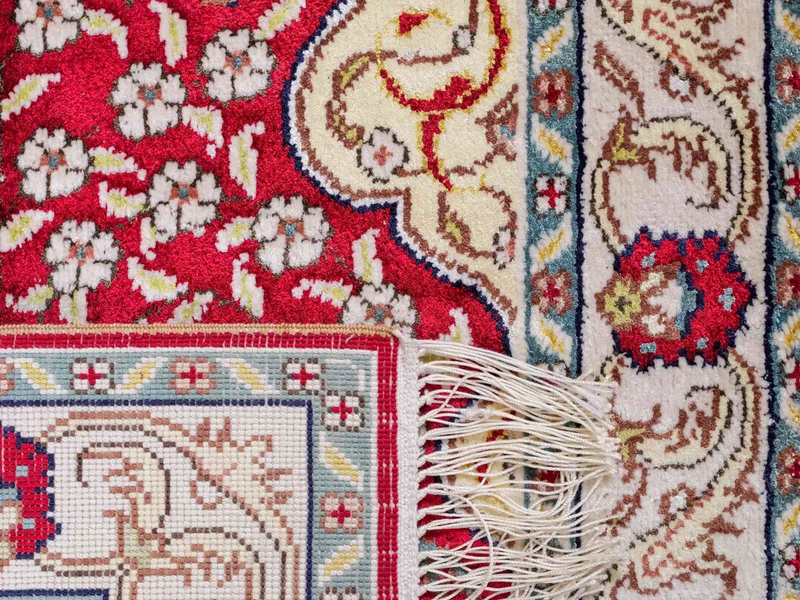 China Seide Teppich 58x89cm - Orientteppich - hellrot