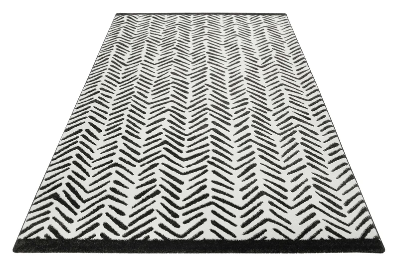 Esprit Teppich Weiß Schwarz Kurzflor "Congo"