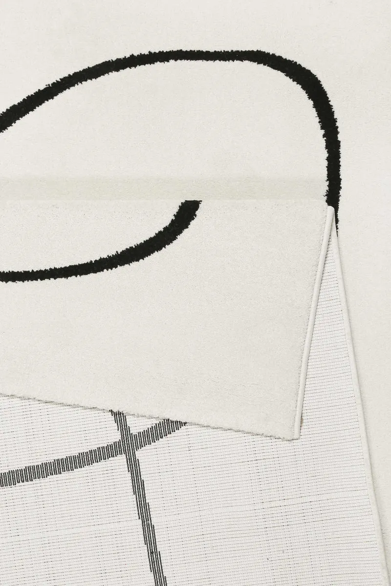 Esprit Teppich Weiß Schwarz Kurzflor "Artist"