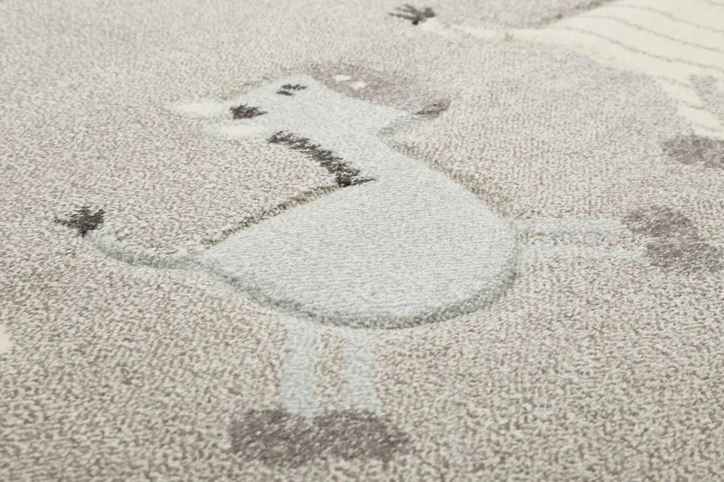 Esprit Kinderteppich Grau meliert "Lucky Zoo 2.0"