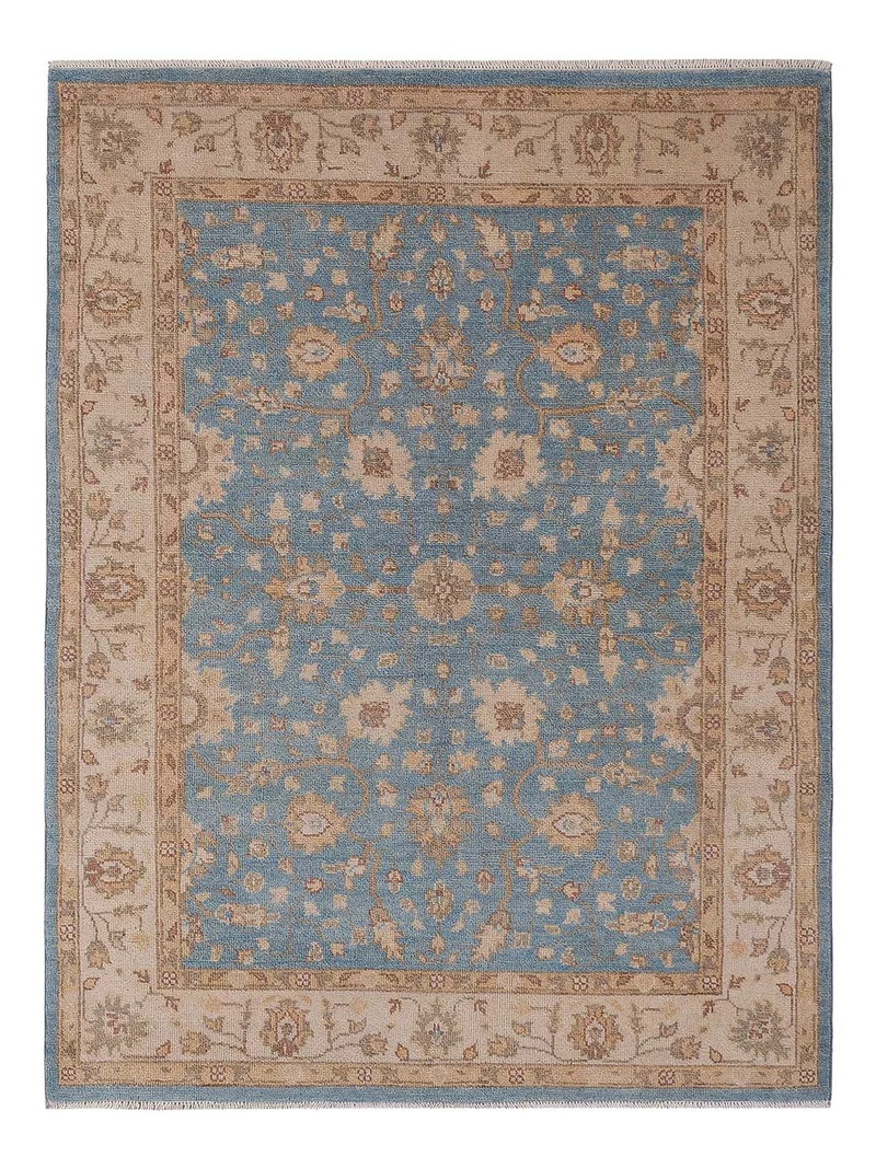 Ziegler Teppich 152x189cm - Orientteppich - hellblau