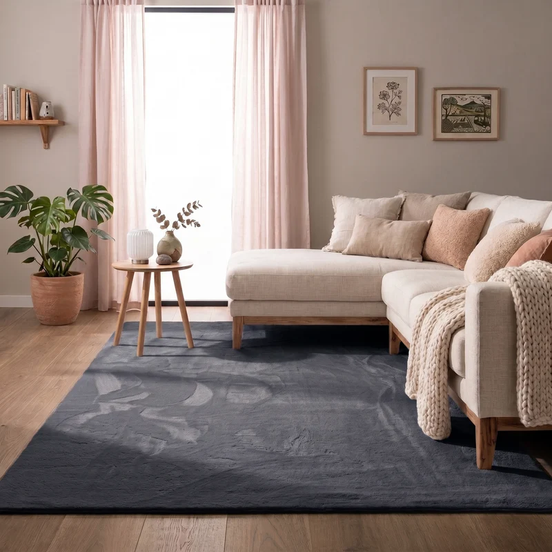 Flauschiger Teppich - Cozy Anthrazit