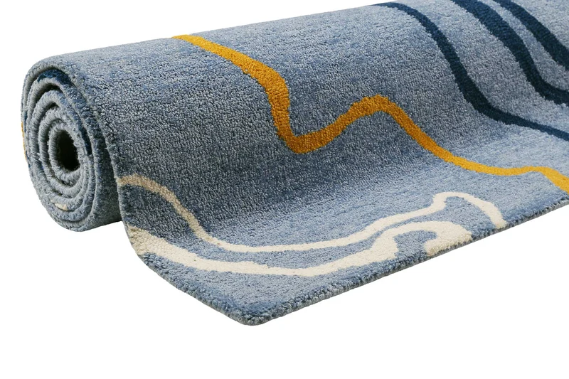 Esprit Kurzflor Teppich Blau "Drive"