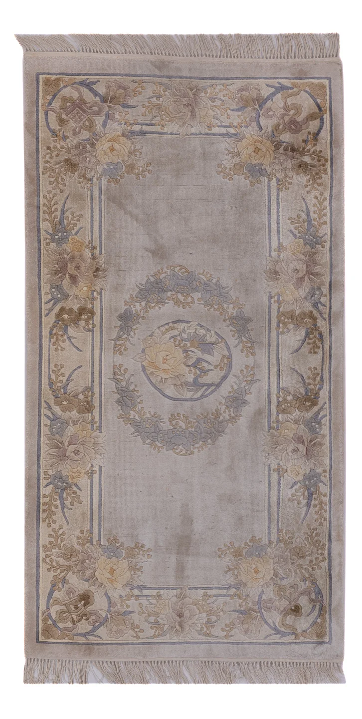 China Seide Teppich 70x140cm - Orientteppich - hellbeige