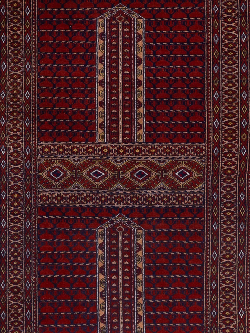 Turkaman Teppich 82x300cm - Orientteppich - dunkelrot