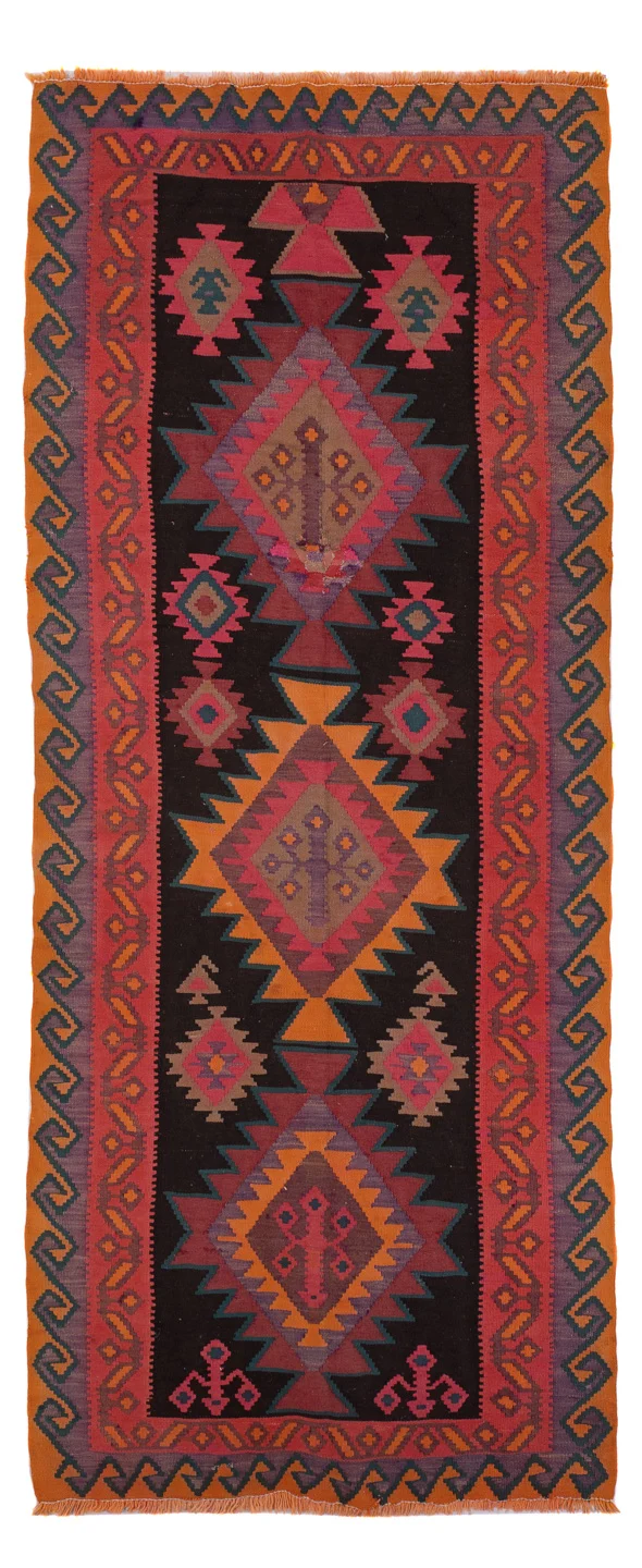 Kelim Teppich Old 150x360cm - rost