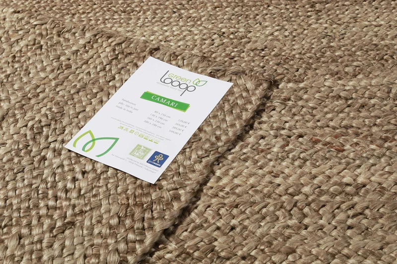 Teppich Natur Braun aus Jute "Camari" Green Looop