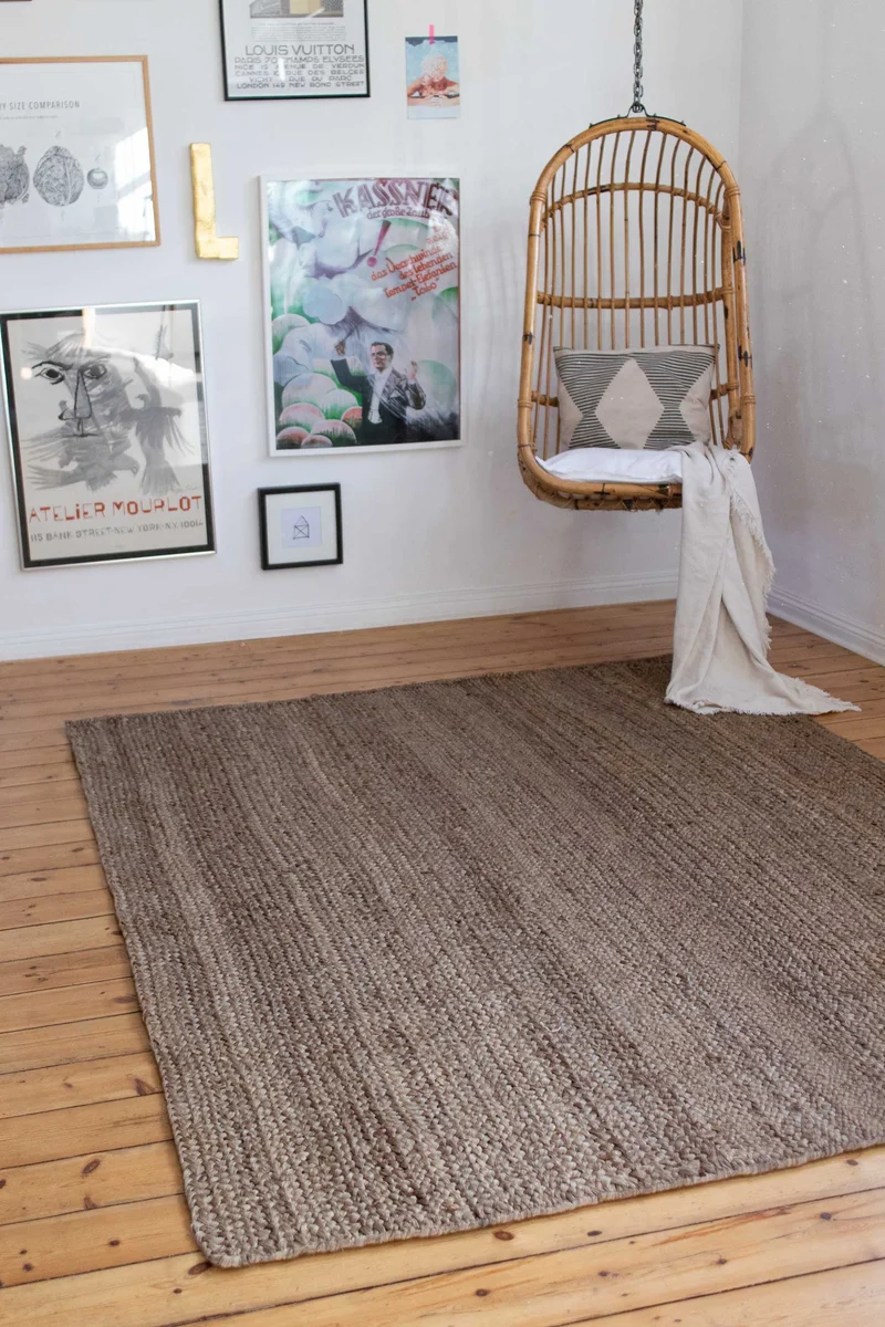Teppich Natur Braun aus Jute "Camari" Green Looop