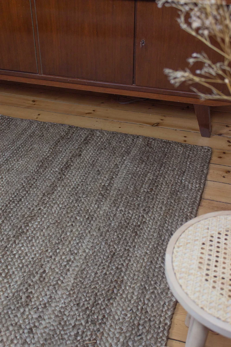 Teppich Natur Braun aus Jute "Camari" Green Looop