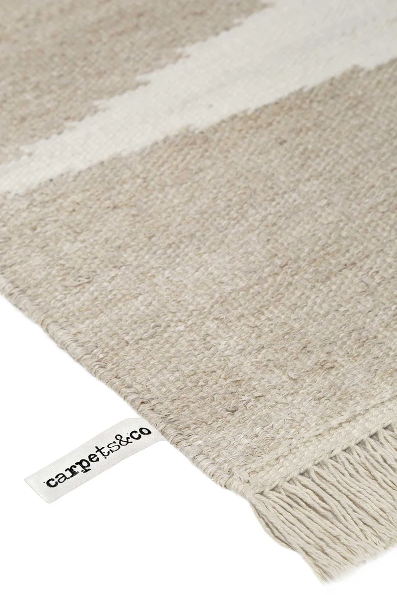 Kelim Teppich Sand Beige aus Naturfasern "Smart Triangle" WECONhome