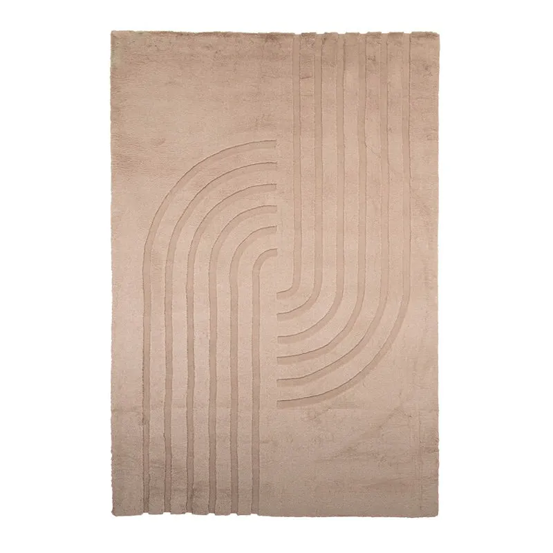 Hochflor Teppich - Carvy Curves Taupe