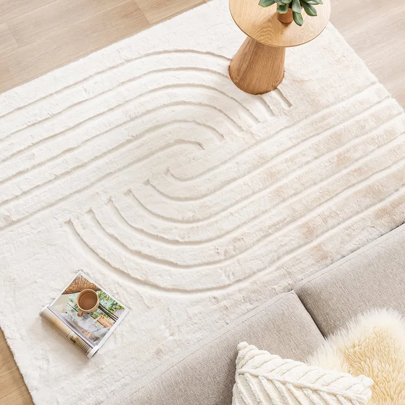 Hochflor Teppich - Carvy Curves Creme
