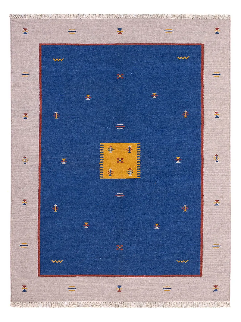 Kelim Modern Teppich 170x240cm - blau