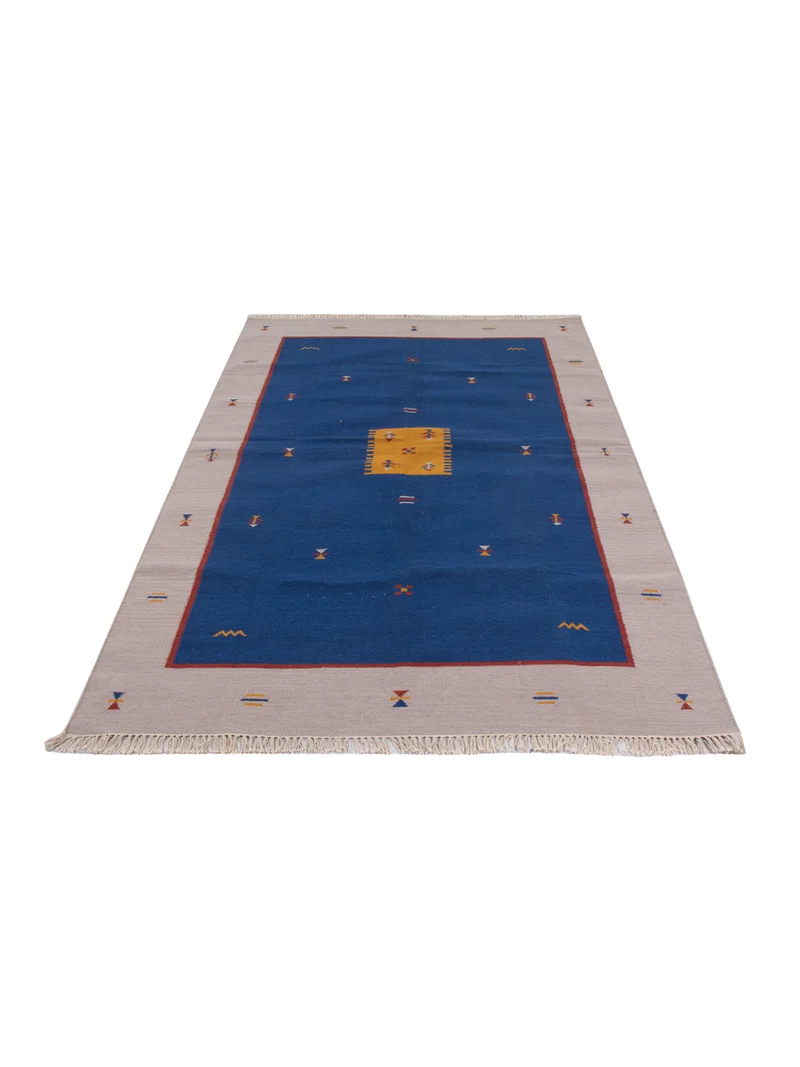 Kelim Modern Teppich 170x240cm - blau