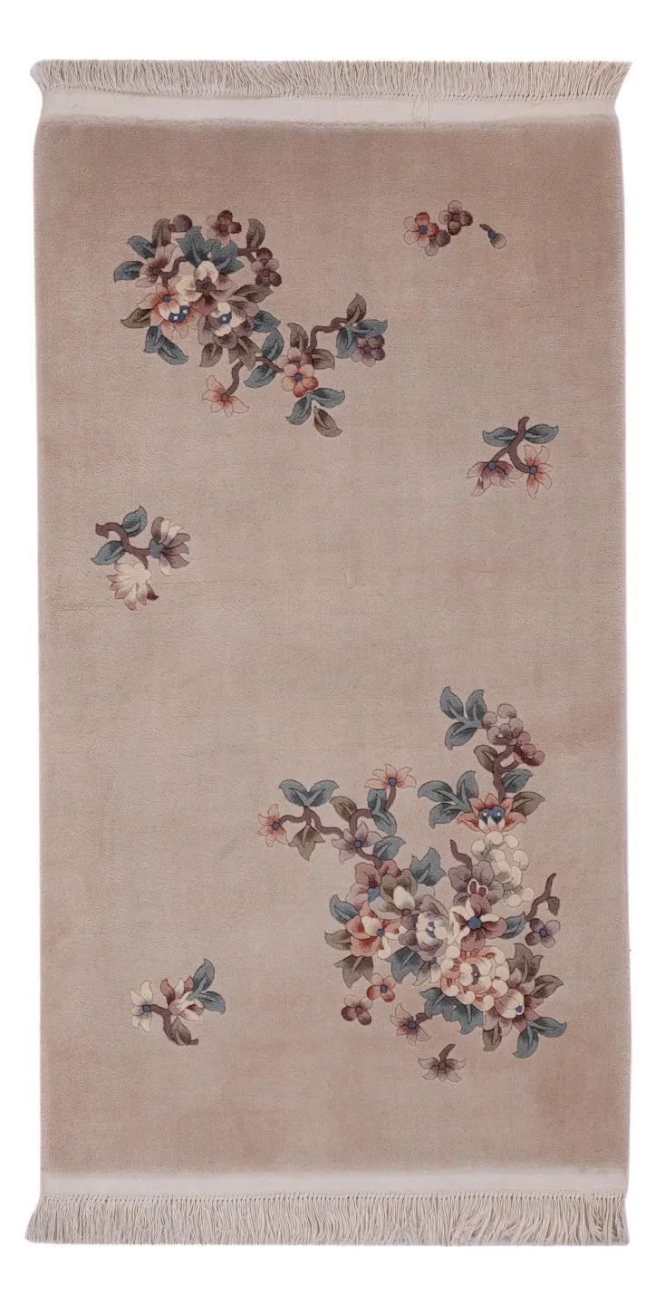 China Teppich 90x160cm - Orientteppich - hellbeige