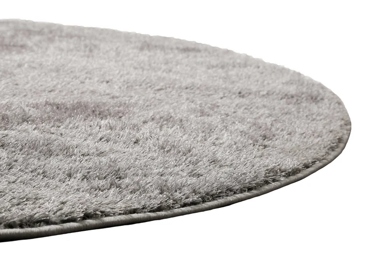 Teppich Rund Hellgrau Hochflor " Flavio" Homie Living