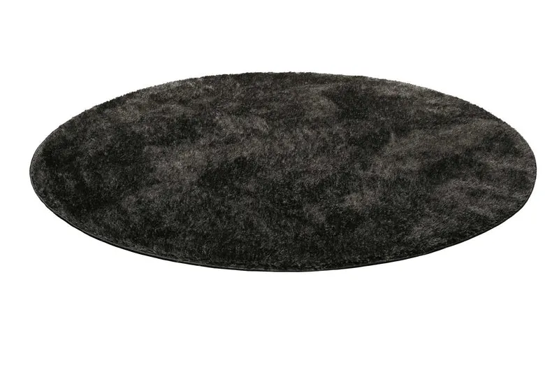Teppich Rund Anthrazit Hochflor "Flavio" Homie Living