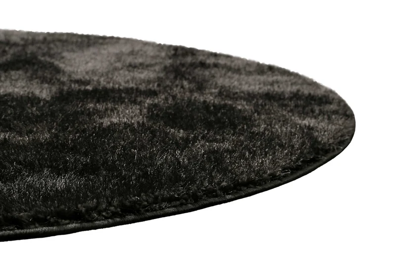 Teppich Rund Anthrazit Hochflor "Flavio" Homie Living
