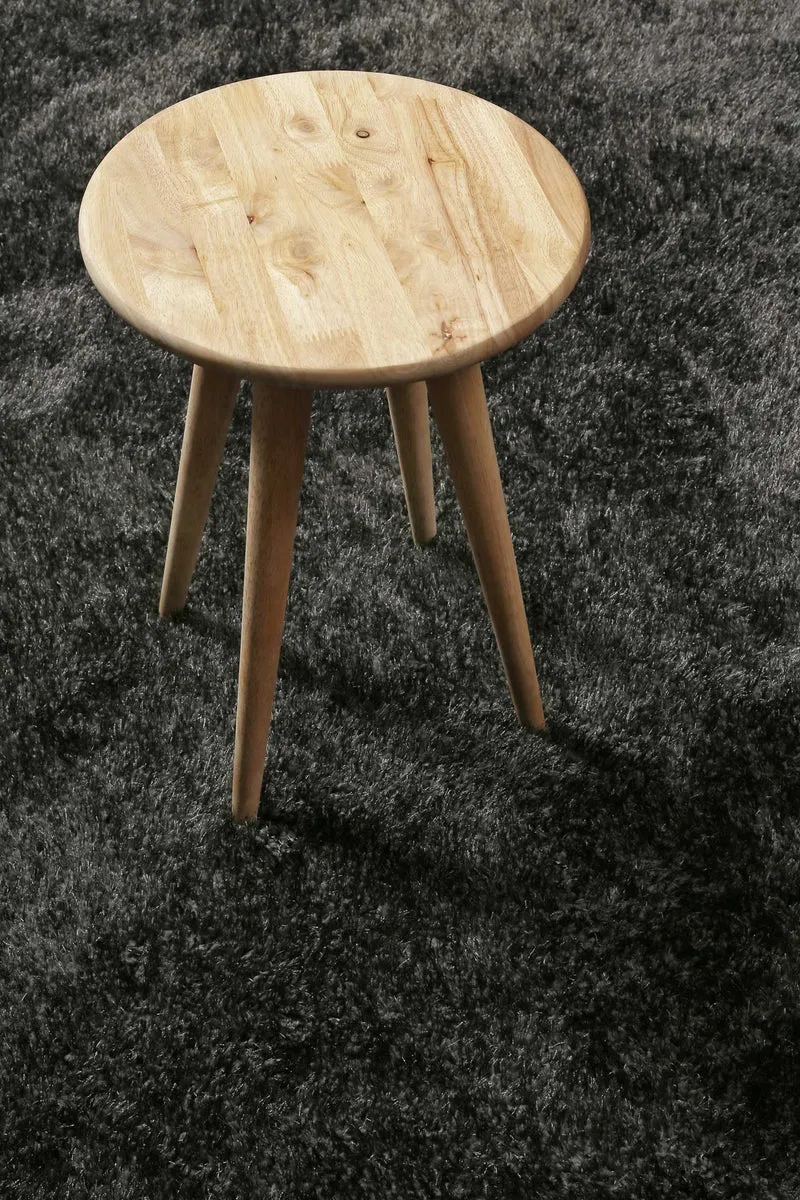 Teppich Rund Anthrazit Hochflor "Flavio" Homie Living