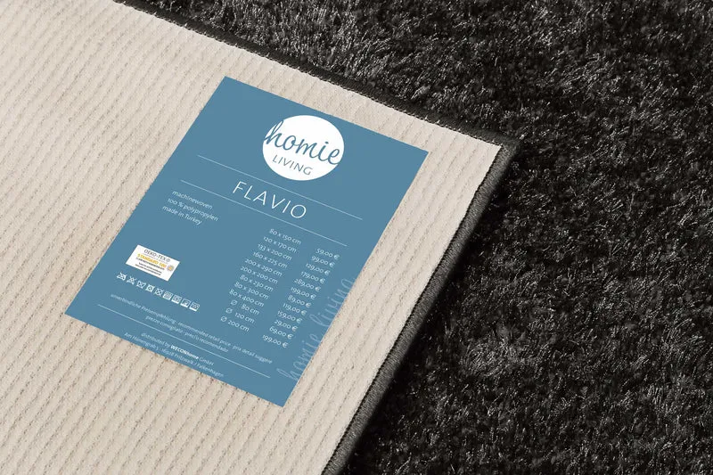 Teppich Anthrazit Hochflor "Flavio" Homie Living