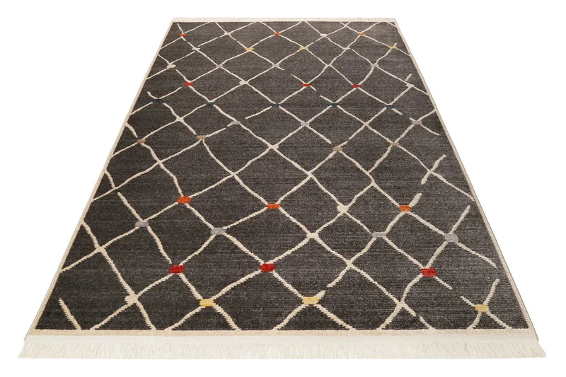Teppich Dunkelgrau Kurzflor B-Ware "Marché Bonsecours" WECONhome