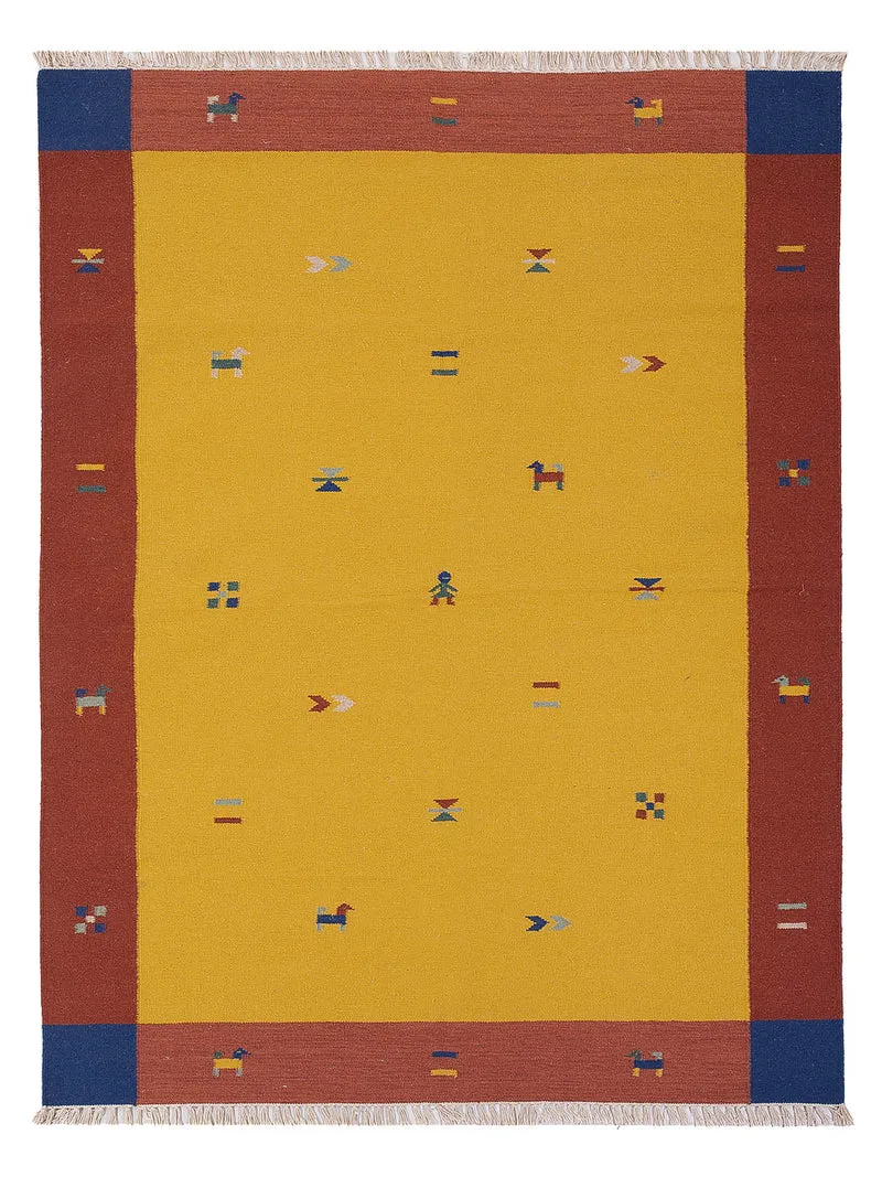 Kelim Modern Teppich 170x240cm - gold
