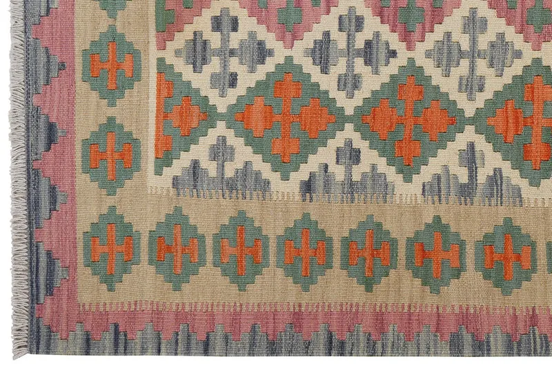Kelim Gashgai · Handgewebt – Beige, 181x127 cm