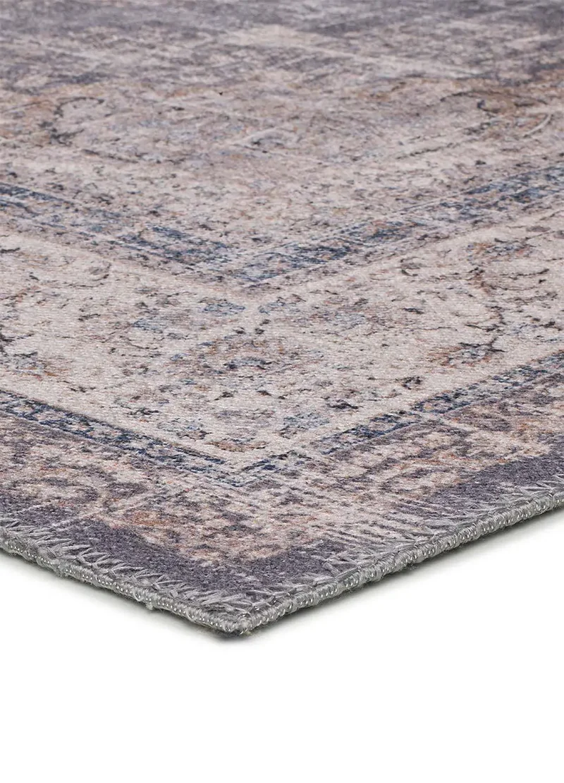 Alfombra lavable vintage Neila 1306 Gris