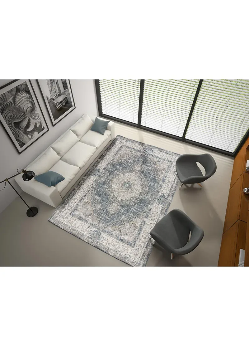 Alfombra lavable vintage Neila 1306 Gris