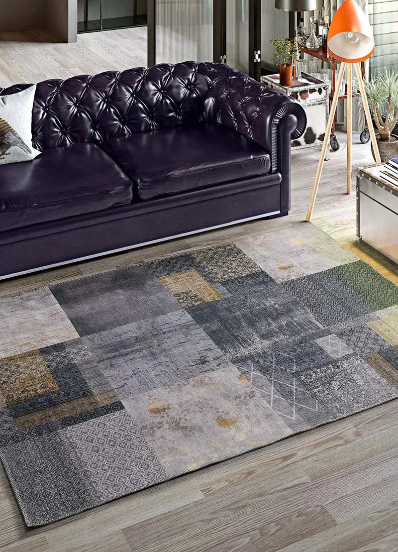 Alfombra lavable vintage Neila 1300 Gris