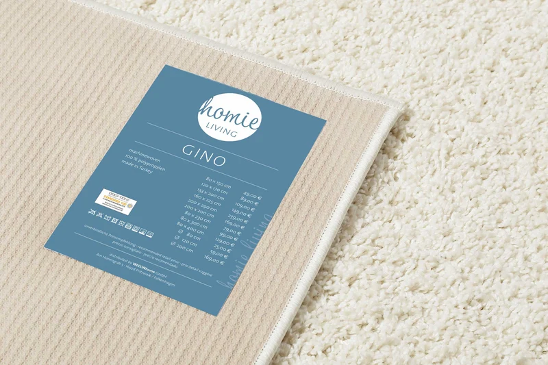 Teppich Creme Weiß Hochflor "Gino" Homie Living