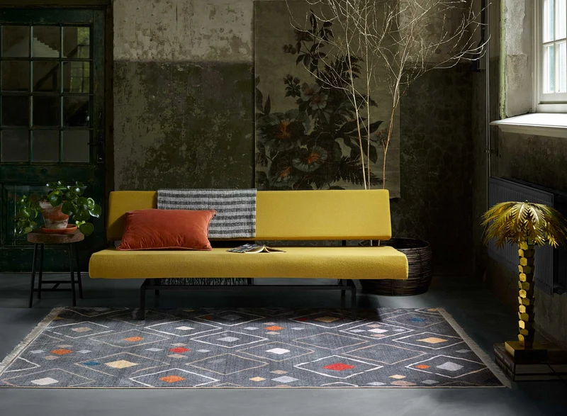 Teppich Dunkelgrau Bunt Kurzflor B-Ware "Mont Royal" WECONhome
