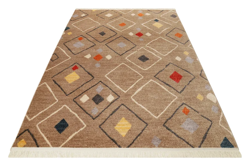 Teppich Sand Braun Bunt Kurzflor B-Ware "Mont Royal" WECONhome