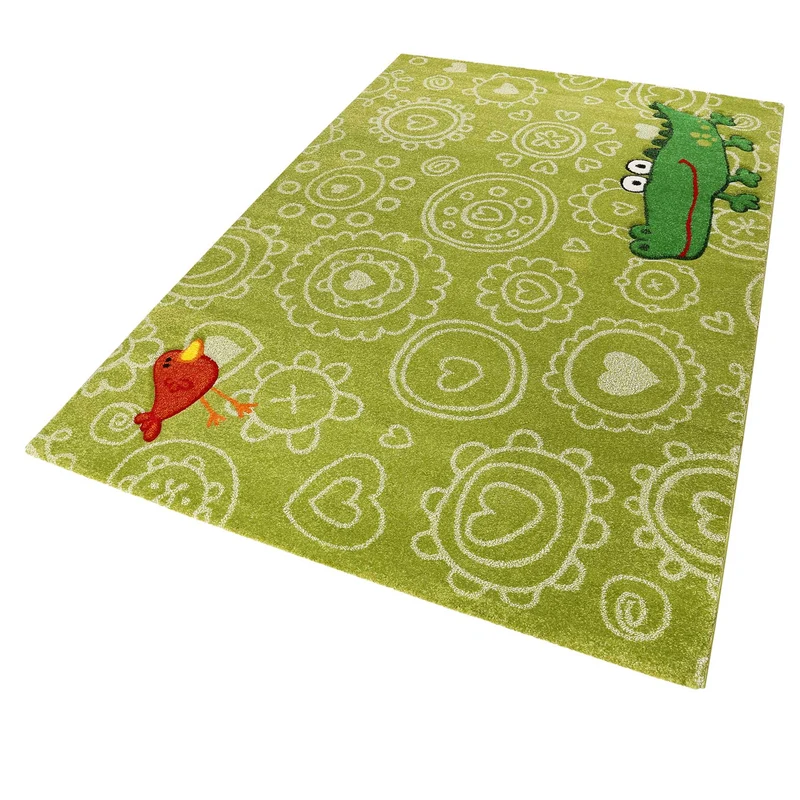 Sigikid Kinderteppich grün "Crocodile"