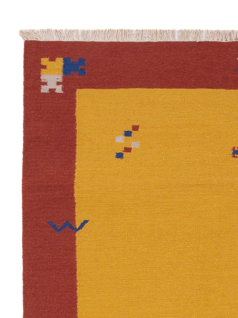 Kelim Modern Teppich 170x240cm - senfgelb