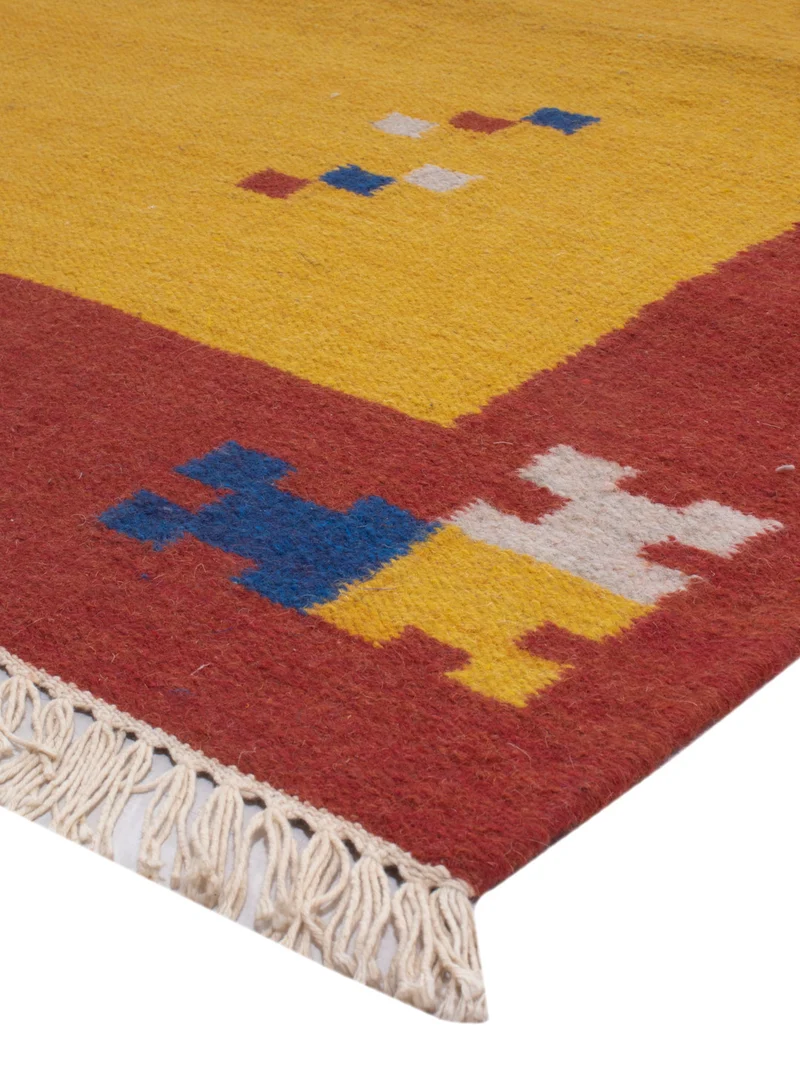 Kelim Modern Teppich 170x240cm - senfgelb