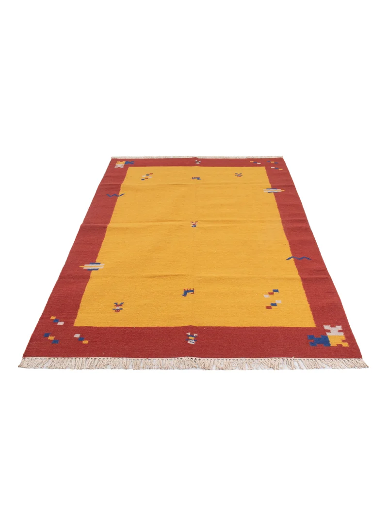 Kelim Modern Teppich 170x240cm - senfgelb